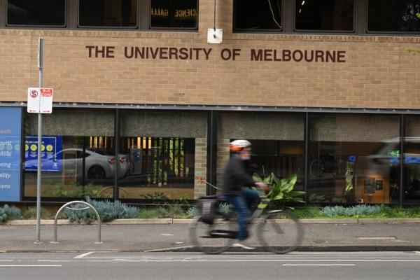 Signage for The University of Melbourne is seen in Melbourne, Australia, on Nov. 2, 2022. (AAP Image/James Ross)