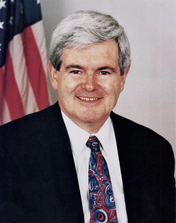 Official government photo of U.S. Congressman Newt Gingrich, from the Biographical Directory of the United States Congress. (Public Domain)