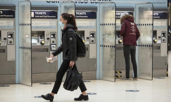 A ticket machine at Waterloo Station in London on Oct. 21, 2020. (Dan Kitwood/Getty Images)