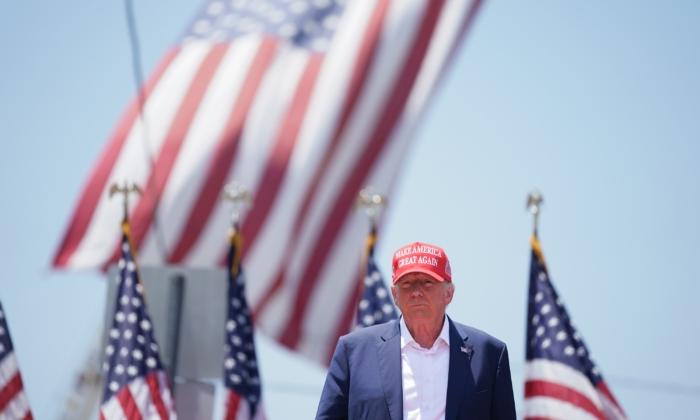 Former President Donald Trump arrives at a campaign event in Pickens, S.C., on July 1, 2023. (Sean Rayford/Getty Images)