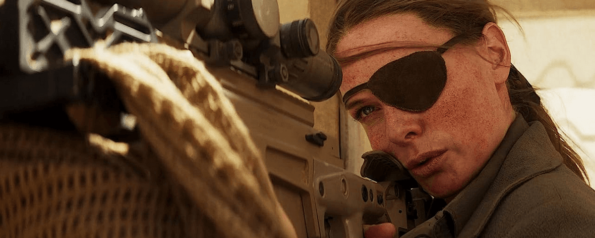 Ilsa (Rebecca Ferguson) with a sniper rifle, in "Mission: Impossible - Dead Reckoning Part One." (Paramount Pictures/Skydance)