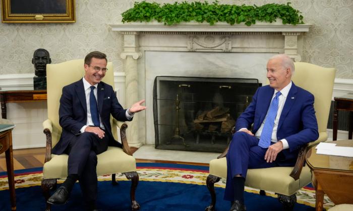 Biden Meets Sweden’s Prime Minister at White House to Back Nordic Country’s Bid to Join NATO