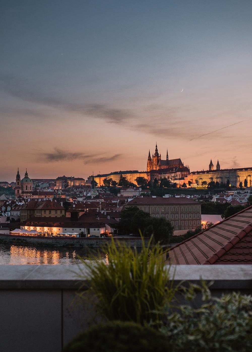 A view of Prague Castle from Miru at the Four Seasons in Prague. (Courtesy of the Four Seasons)