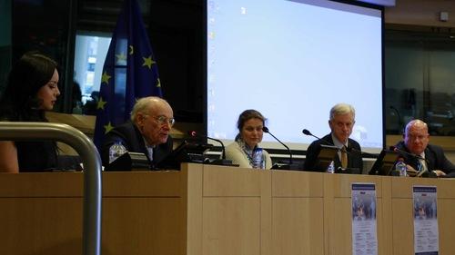 File photo of the European Parliament hearing on forced organ harvesting in 2016. (Minghui.org)