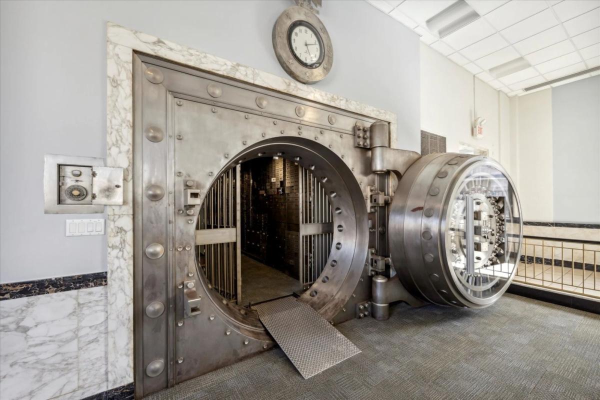 The vault of a former PNC bank for sale in Glenside, Pa., in July 2023. (Courtesy of Tammy Harrison)