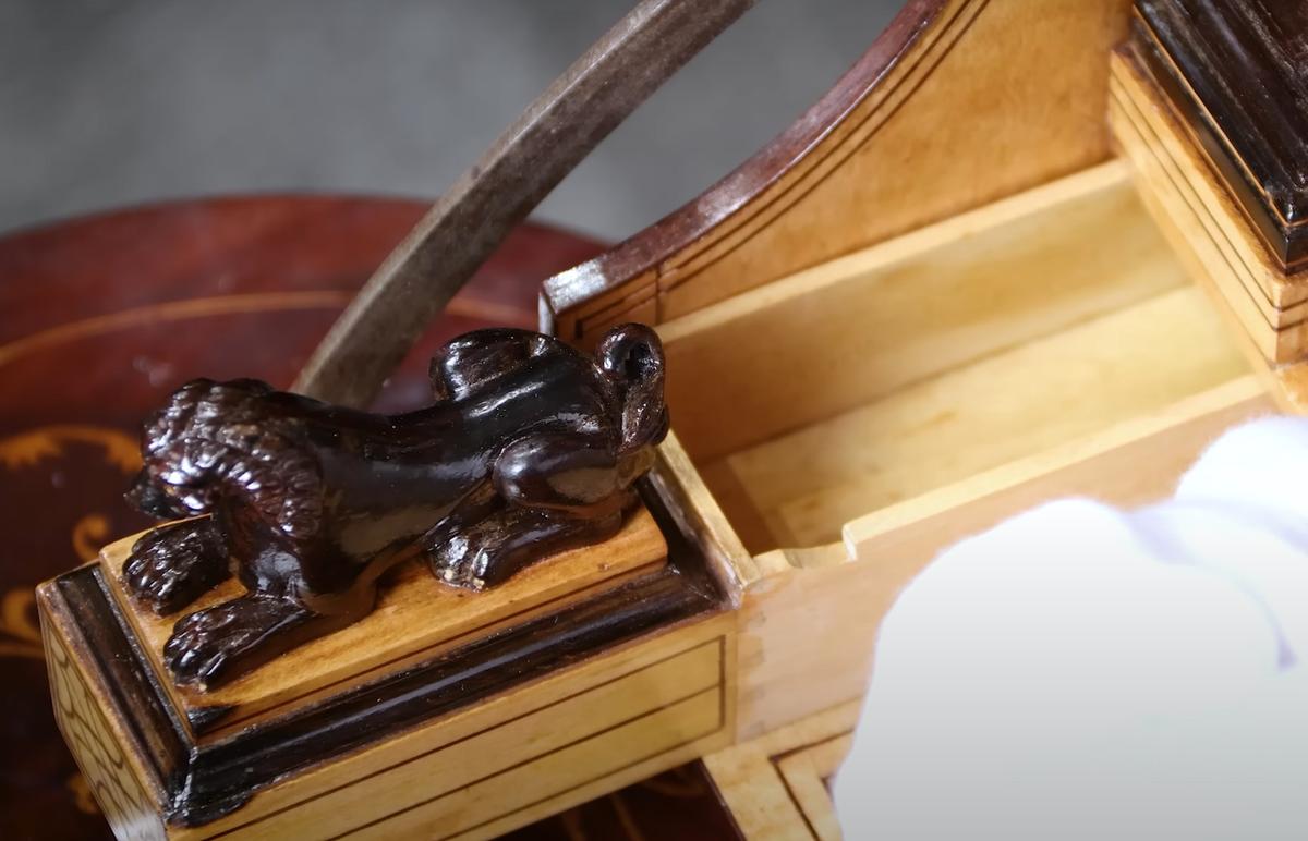 The secret compartments feature ornamental lions. (Courtesy of <a href="https://rauantiques.com/">M.S. Rau, News Orleans</a>)