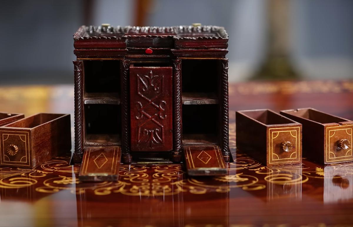 The miniature desk has its own hidden drawers. (Courtesy of <a href="https://rauantiques.com/">M.S. Rau, News Orleans</a>)
