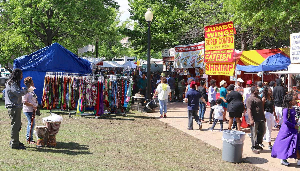 People gather at the annual Africa in April festival in downtown Memphis, Tennessee. (Dreamstime/TNS)