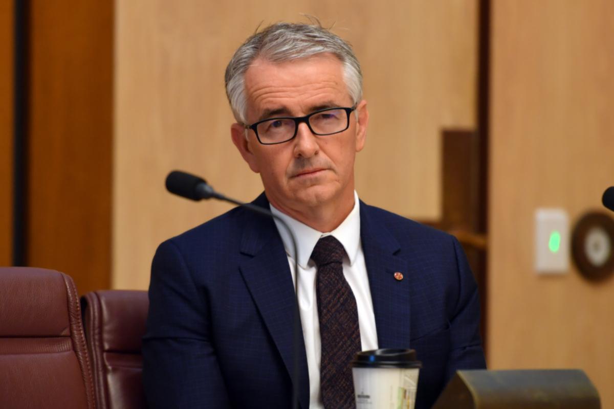 Liberal Senator Gerard Rennick during Senate Estimates at Parliament House in Canberra, Australia, on April 6, 2022. (AAP Image/Mick Tsikas)