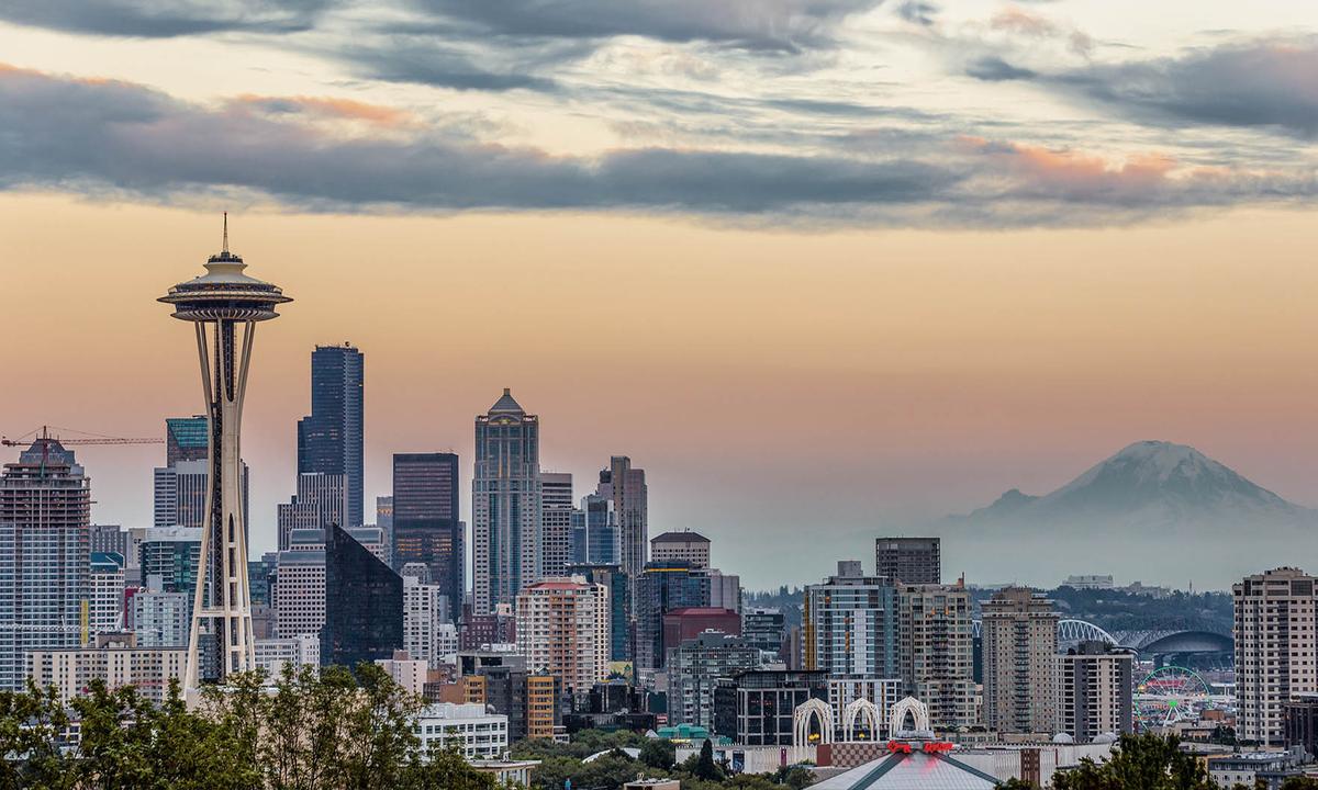 The Seattle downtown skyline with its famous Space Needle skyscraper. (TomKli/Shutterstock)