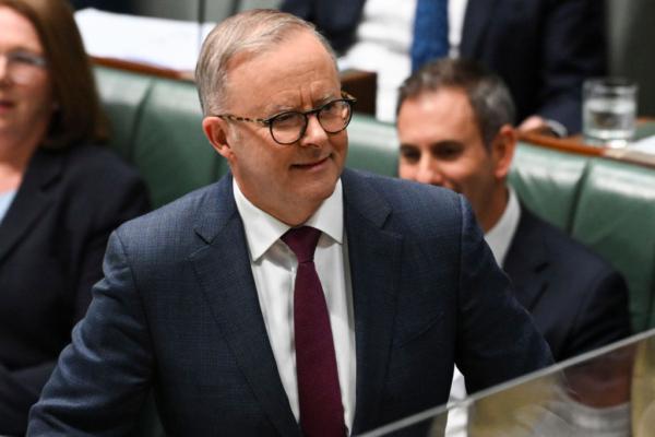 Australian Prime Minister Anthony Albanese reacts during Question Time at Parliament House in Canberra, Australia, on March 30, 2023. (Martin Ollman/Getty Images)
