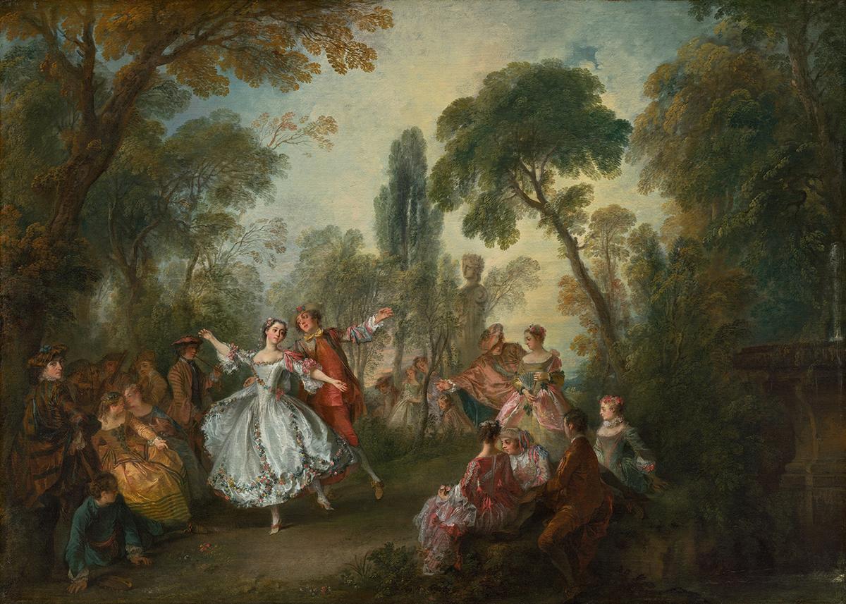 "La Camargo Dancing," circa 1730, by Nicolas Lancret. Oil on canvas; 30 inches by 42 inches. National Gallery of Art, Washington, D.C. (Public Domain)
