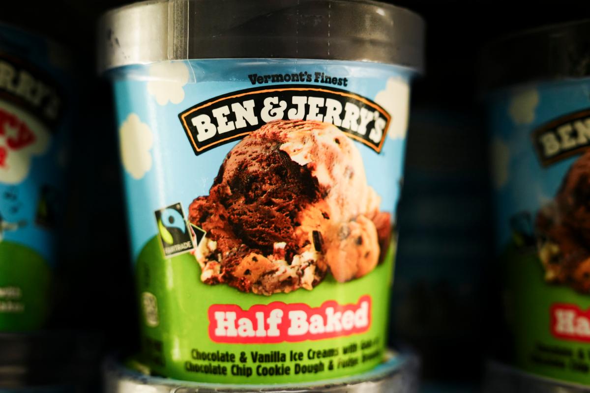Ben & Jerry’s ice cream in a grocery store in Washington on July 10, 2023. (Madalina Vasiliu/The Epoch Times)
