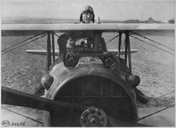 1st Lt. Eddie Rickenbacker, 94th Aero Squadron, in his S.XIII plane. U.S. National Archives and Records Administration. (Public Domain)