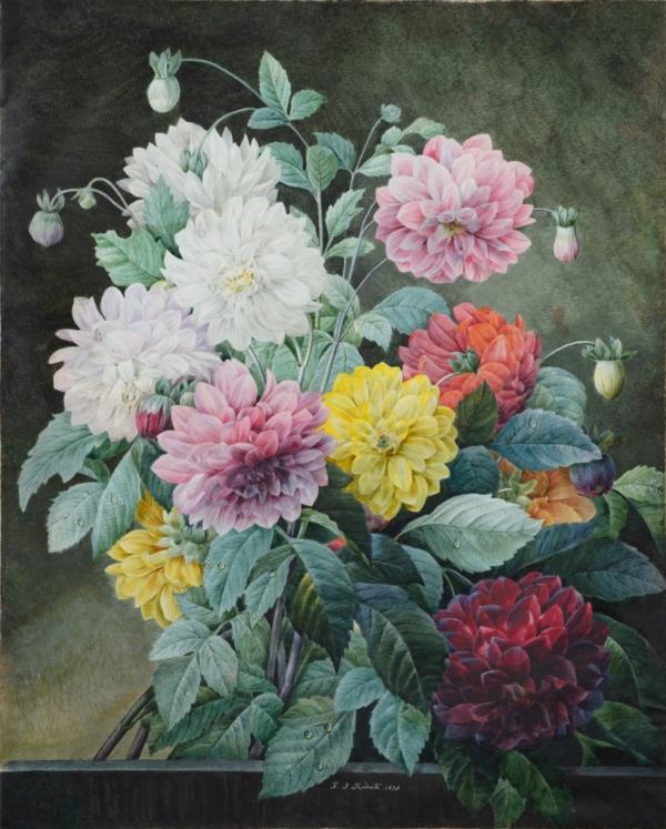 "A Bouquet of Flowers," 1834, by Pierre-Joseph Redouté. Watercolor on vellum; 27 3/8 inches by 22 inches. Private collection. (Public Domain)