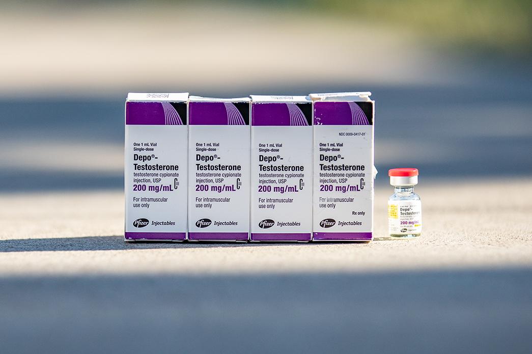 Testosterone medication for gender transitioning used for injecting into fatty tissue in Northern California on Aug. 26, 2022. (John Fredricks/The Epoch Times)