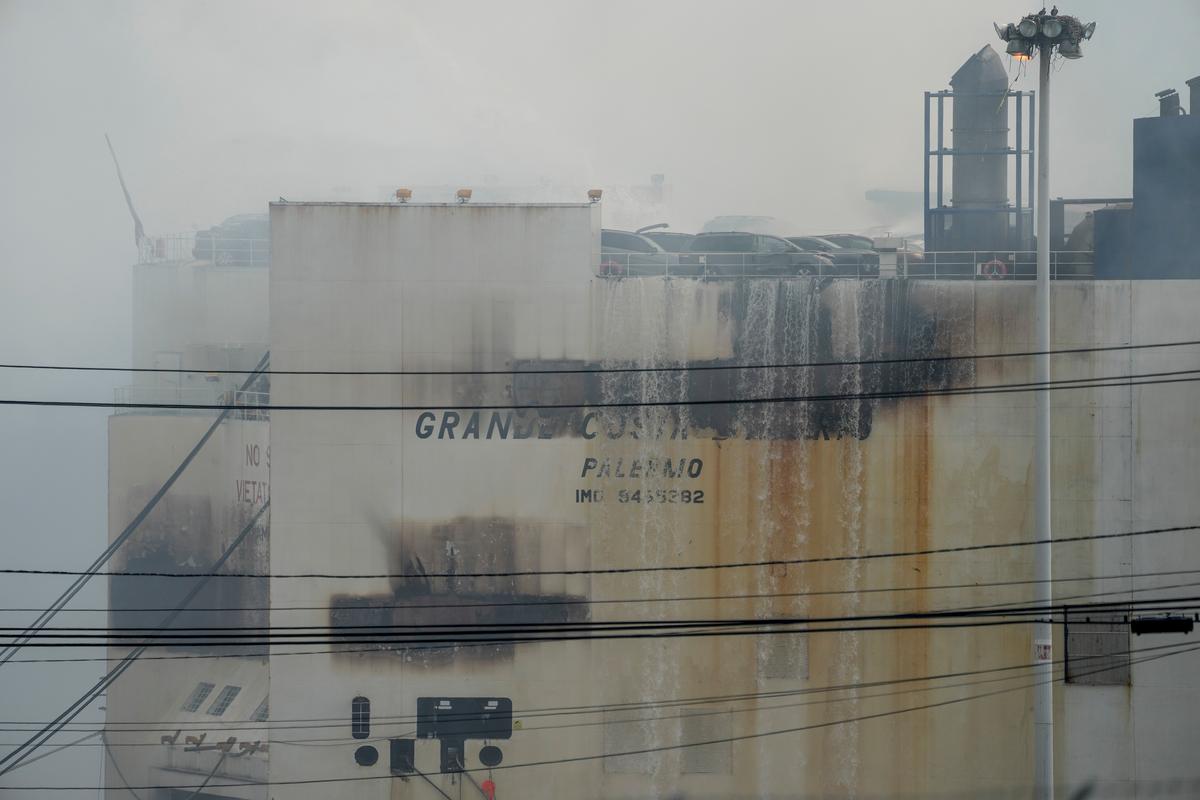 Fire That Killed 2 on a Cargo Ship in New Jersey Is out After Nearly a Week, Officials Say