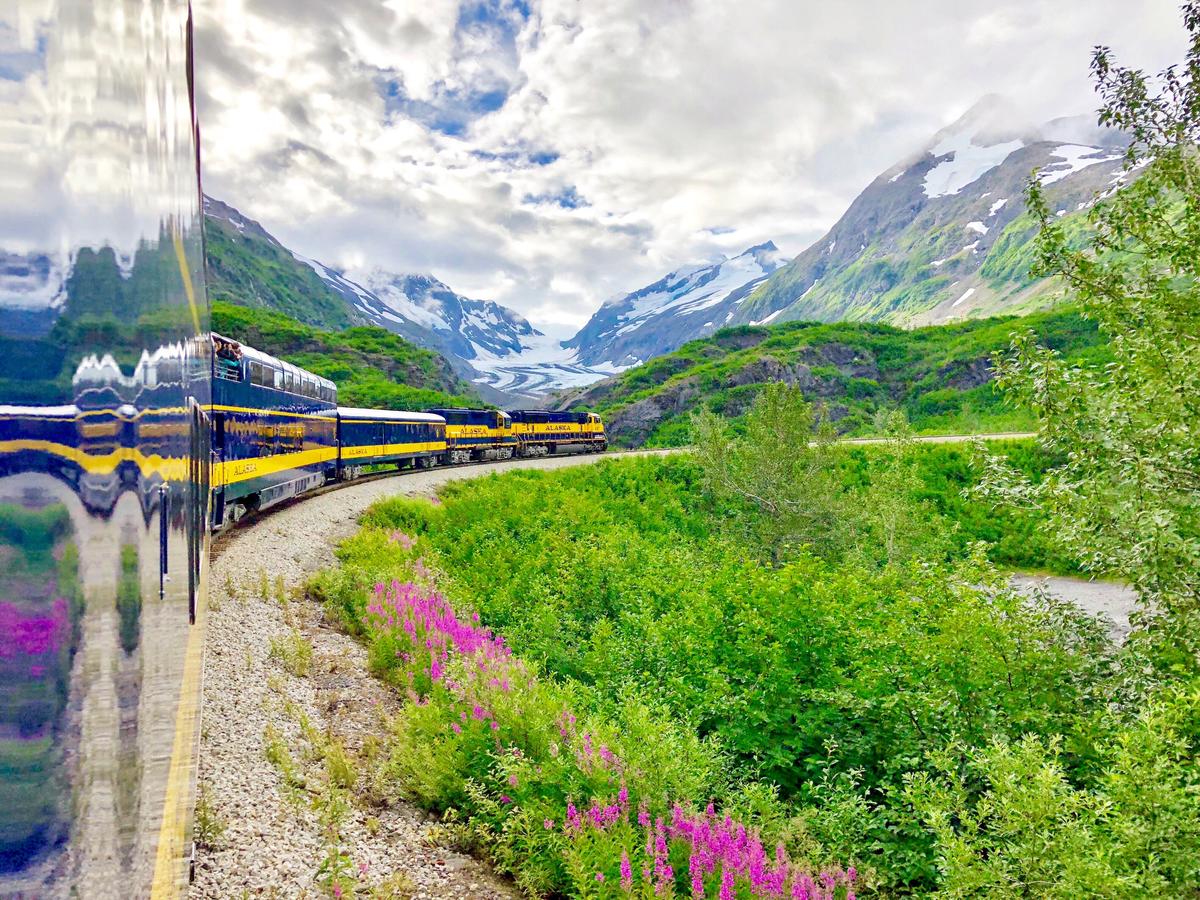 The Aurora Winter Train traverses Alaska's frozen landscape. (Courtesy of Alaska Railroad)