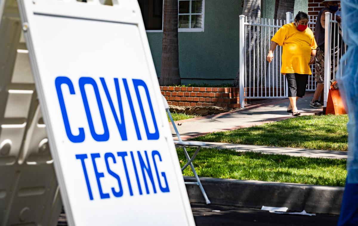 Coronavirus testing in Santa Ana, Calif., on Aug. 26, 2021. (John Fredricks/The Epoch Times)