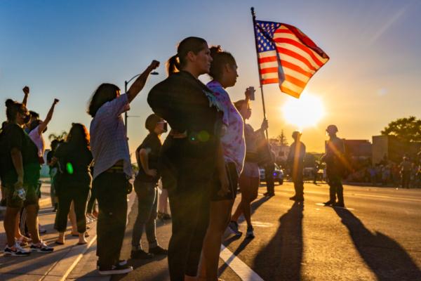A Black Lives Matter protest in Yucaipa, Calif., on Aug. 1, 2020. (John Fredricks/The Epoch Times)