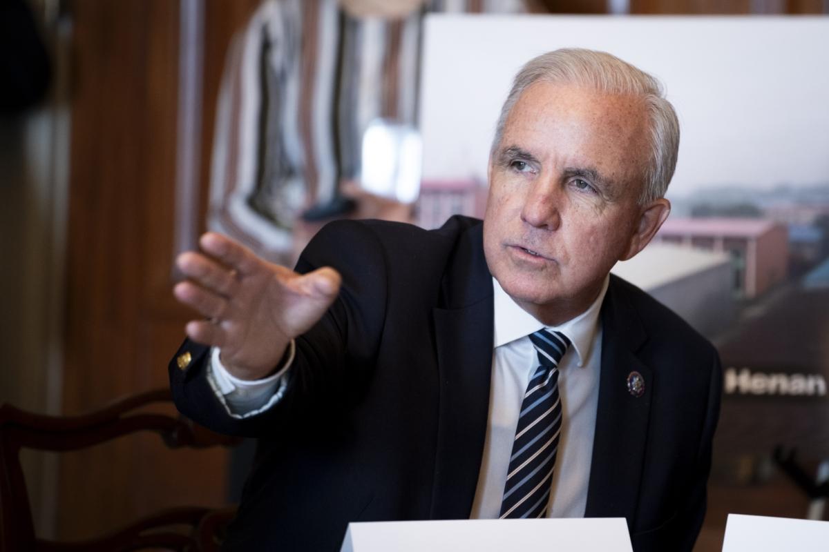 Rep. Carlos Giménez (R-Fla.) speaks during an interfaith roundtable on the Chinese Communist Party's threat to religious freedom in Washington on July 12, 2023. (Madalina Vasiliu/The Epoch Times)