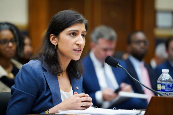 Lina Khan, Chair of the Federal Trade Commission, testifies before the House Judiciary Committee in Washington on July 13, 2023. (Madalina Vasiliu/The Epoch Times)