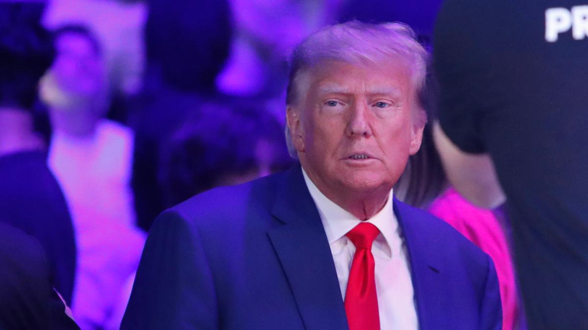 Former U.S. President Donald Trump attends UFC 290 at T-Mobile Arena in Las Vegas, Nev., on July 8, 2023. (Steve Marcus/Getty Images)