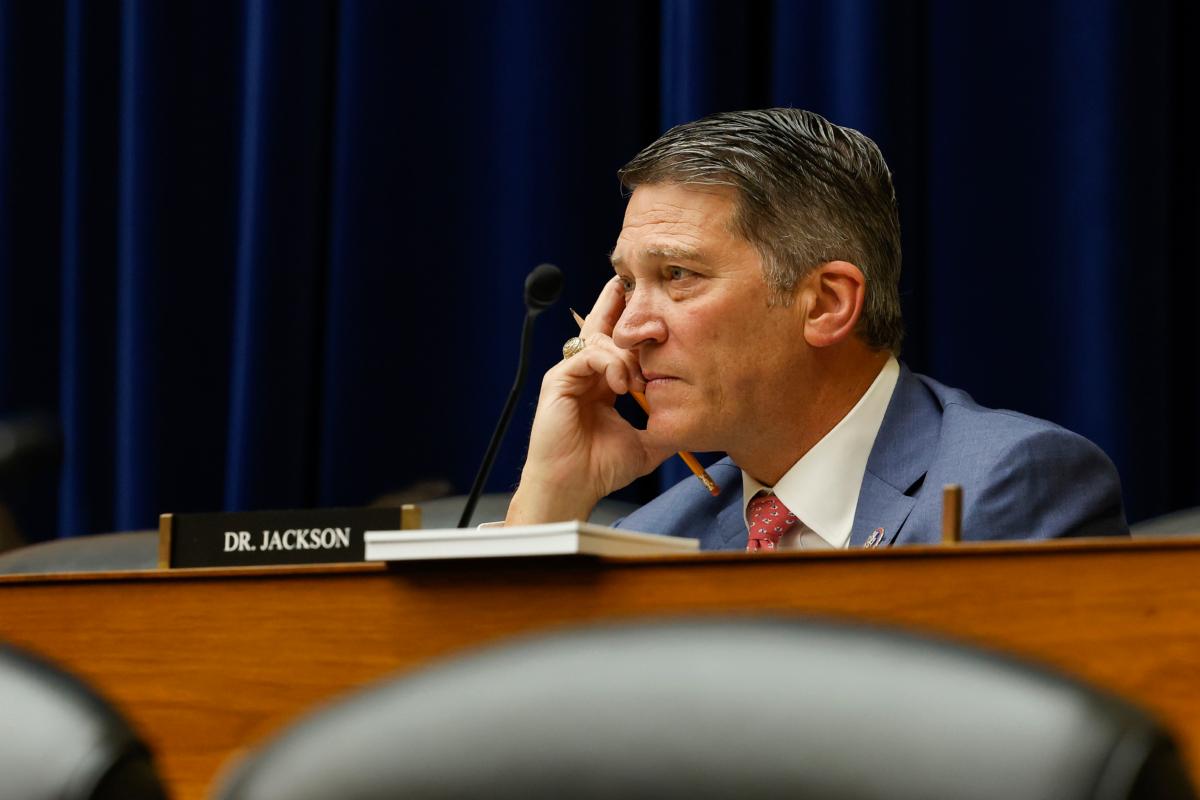 Rep. Ronny Jackson (R-Texas) listens during a hearing with the Select Subcommittee on the Coronavirus Pandemic on Capitol Hill in Washington on July 11, 2023. (Anna Moneymaker/Getty Images)