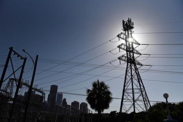 A general view of electric lines as demand for power surges during a period of hot weather in Houston on June 27, 2023. (Callaghan O’Hare/Reuters)