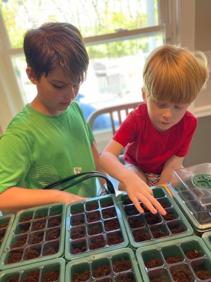 Melissa Renee's homeschools her two youngest sons, and gardening is part of the education process. (Courtesy of Melissa Renee)