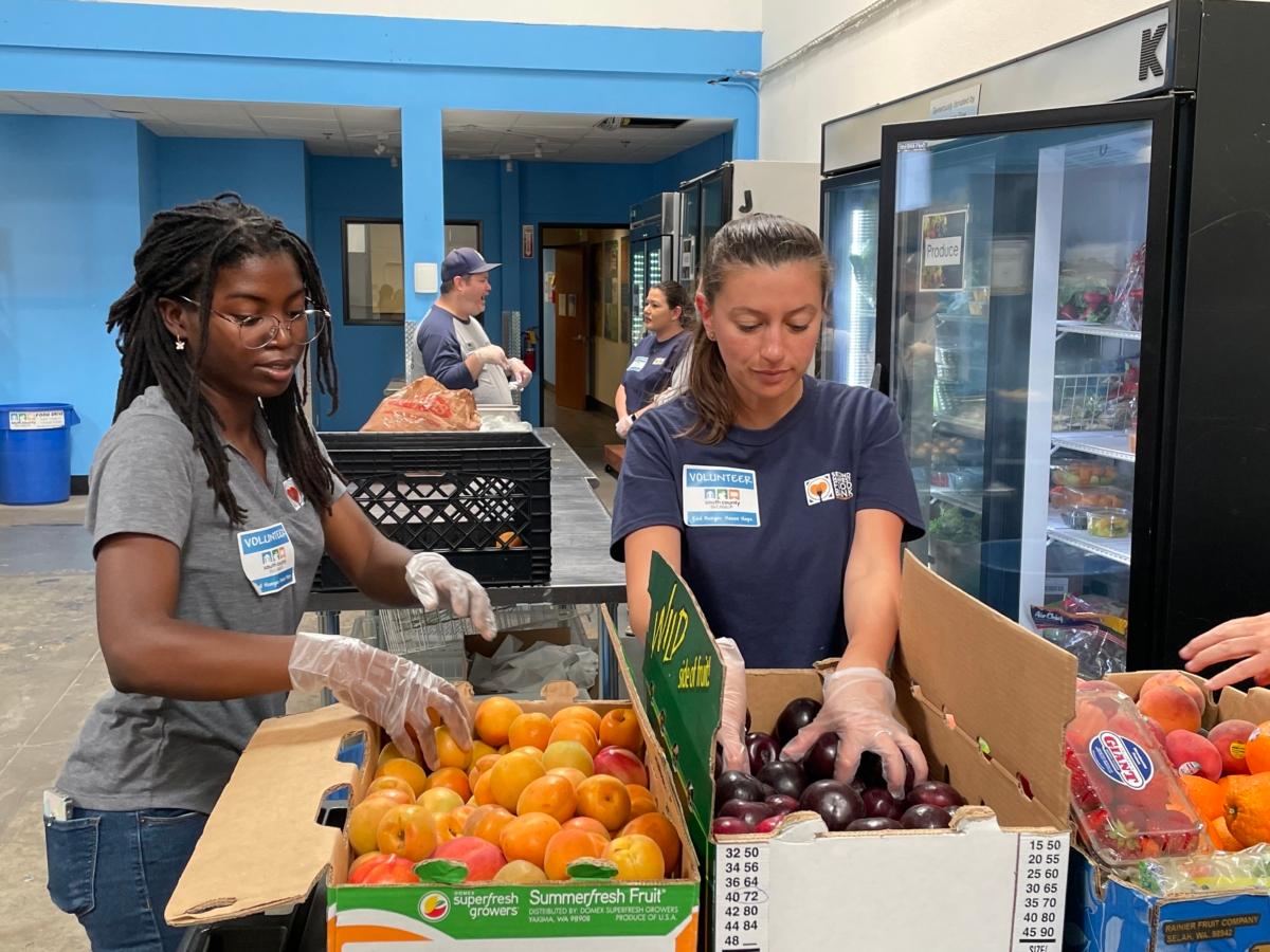 Volunteers sort donated food for the South County Outreach Food Pantry in Irvine, Calif. (Courtesy of South County Outreach Food Pantry)