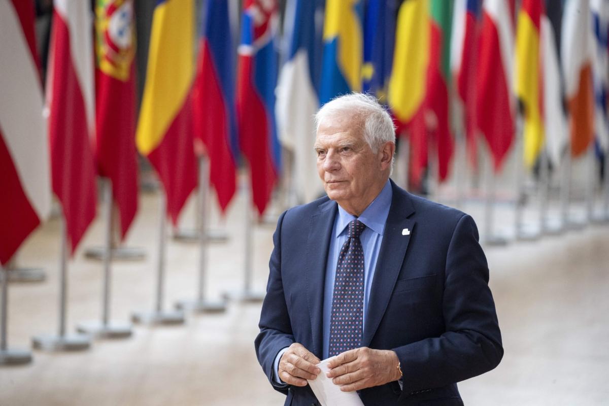 EU foreign policy chief Josep Borrell arrives at the EU headquarters in Brussels on June 29, 2023. (Nicolas Maeterlinck/Belga Mag/AFP via Getty Images)