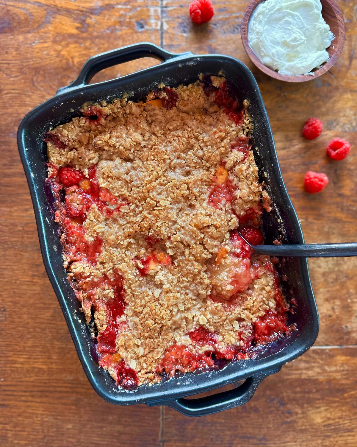 This recipe combines the natural tartness of raspberries with the juicy tang of nectarines. (Lynda Balslev for Tastefood)