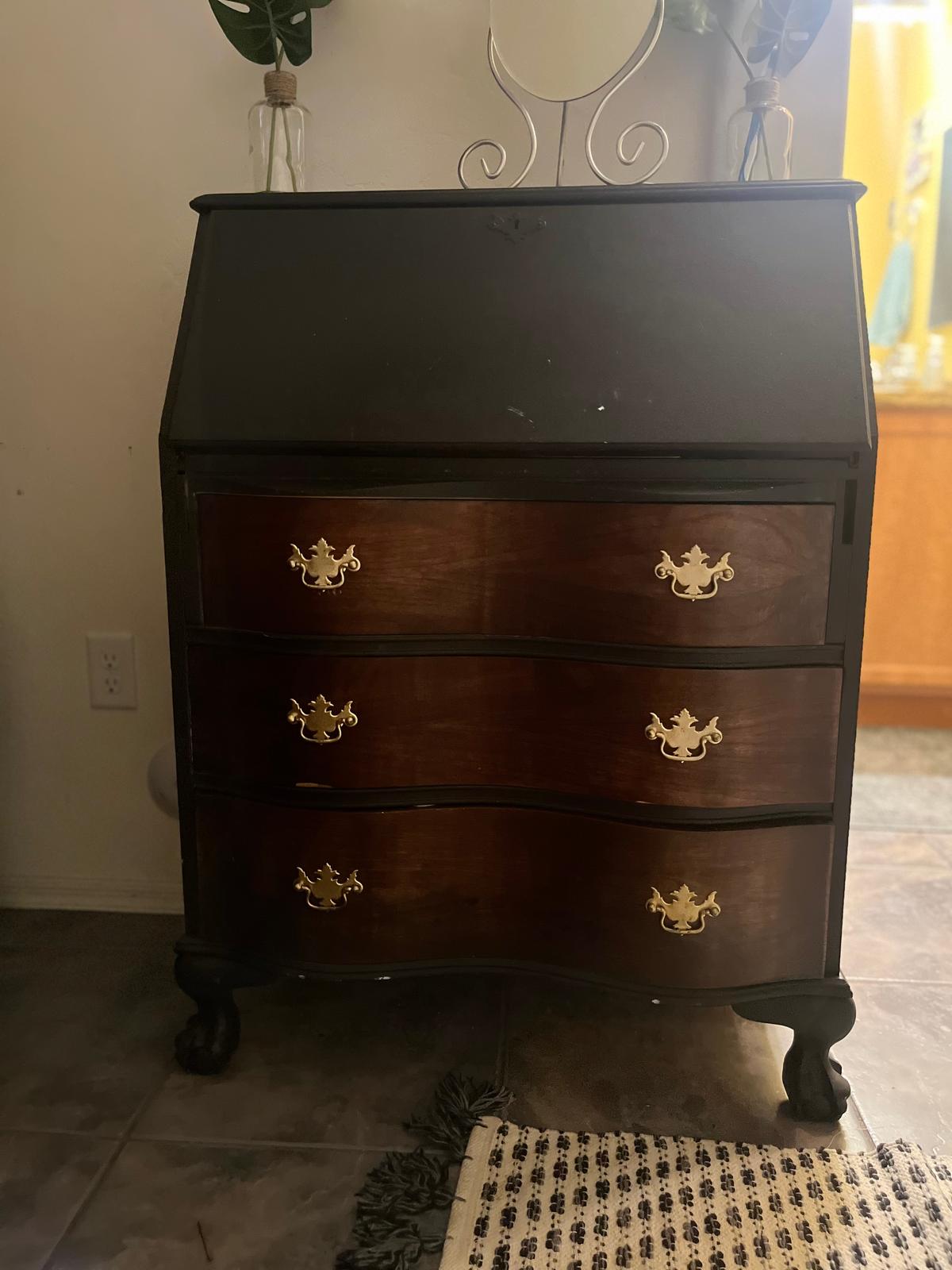 The secretary desk was bought at a Goodwill store. (Courtesy of Jenna Riggs)