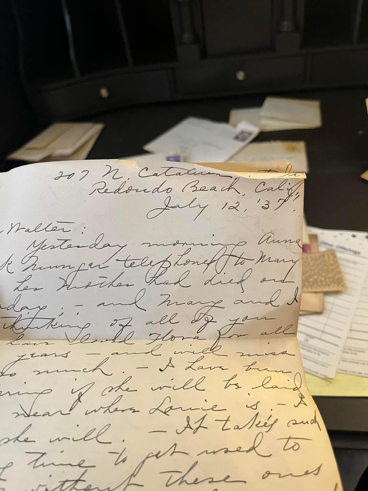Letters that were found in the desk. (Courtesy of Jenna Riggs)
