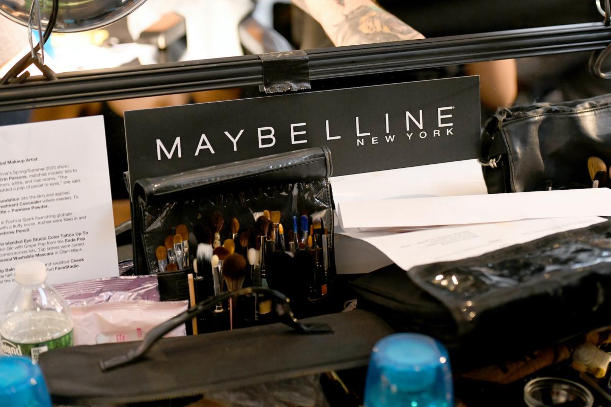 A view of Maybelline makeup products during New York Fashion Week in New York, on Sept. 9, 2019. (Noam Galai/Getty Images)