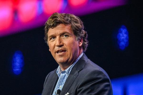 Former Fox News host Tucker Carlson speaks at the Turning Point Action Conference in West Palm Beach, Fla., on July 15, 2023. (Giorgio Viera/AFP via Getty Images)