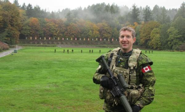 Capt. Christopher Nixon, of the Canadian Armed Forces, and his unit in Victoria, B.C., helped with the filming of a military challenge on "The Amazing Race Canada" on April 29, 2023. (Courtesy of Christopher Nixon)