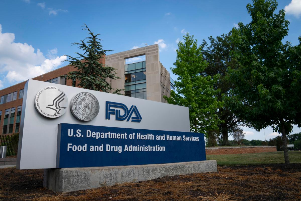 A sign for the Food and Drug Administration outside of its headquarters in White Oak, Md., on July 20, 2020. (Sarah Silbiger/Getty Images)
