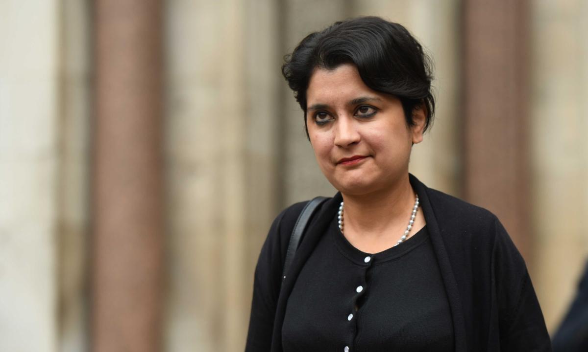 Shami Chakrabarti leaves the Royal Courts of Justice after judges at the High Court rejected Gina Miller's legal challenge, but gave her permission to appeal at the Supreme Court, in London, on Sept. 5, 2019. (Chris J Ratcliffe/Getty Images)