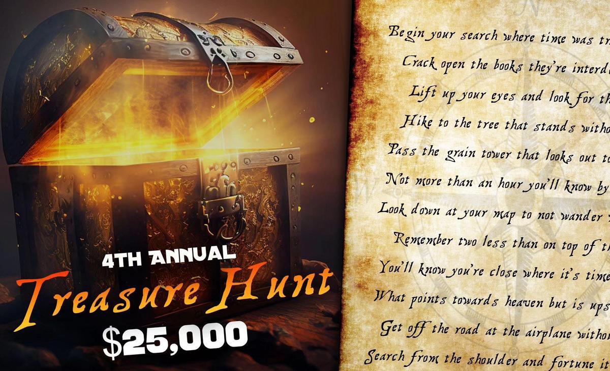 Advertising imagery and the clue poem on Utah Treasure Hunt's website. (Courtesy of <a href="https://www.instagram.com/onthejohn/">John Maxim</a>)