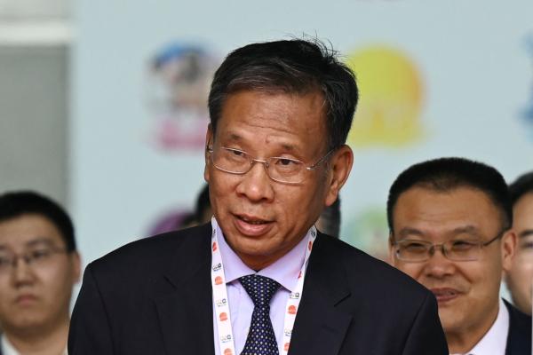 China's Finance Minister Liu Kun comes out during a break at the G20 meeting in Gandhinagar, India, on July 18, 2023. (Punit Paranjpe/AFP via Getty Images)