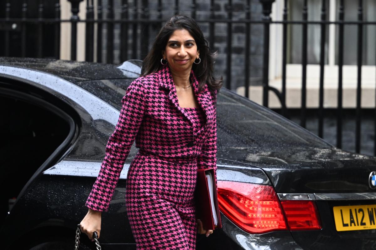 Home Secretary Suella Braverman arrives for a Cabinet meeting at 10 Downing Street in London on June 20, 2023. (Leon Neal/Getty Images)
