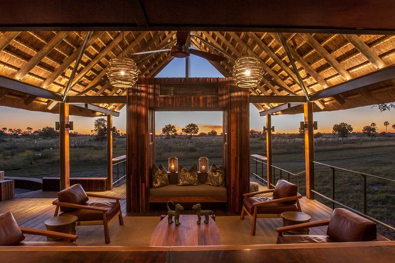 The bar view from Chitabe Camp in the Okavango Delta, Botswana. (Courtesy of Wilderness)