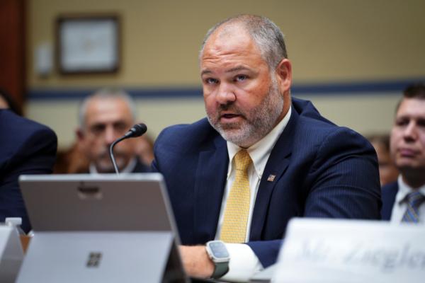 Whistleblower Gary Shapley, an IRS supervisory special agent, testifies before the House Committee on Oversight and Accountability at a hearing in Washington on July 19, 2023. (Madalina Vasiliu/The Epoch Times)