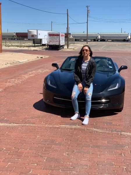 Andrea Elizalde, 17, pictured with her 2017 Chevrolet Corvette one day before she was killed in a drunk driving crash in Amarillo, Texas, on April 19, 2019. (David Elizalde)