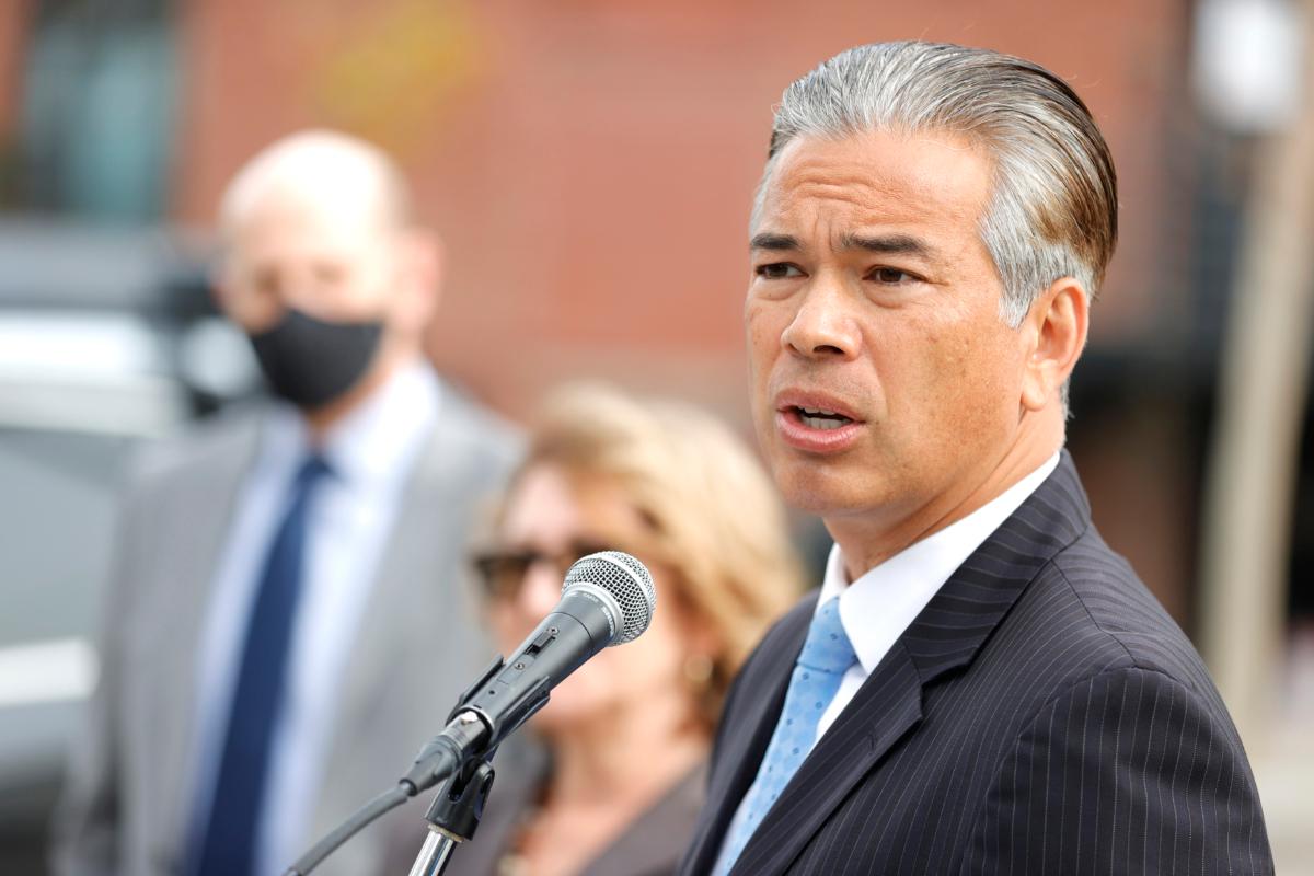 California Attorney General Rob Bonta speaks during a news conference in San Francisco on Nov. 15, 2021. (Justin Sullivan/Getty Images)