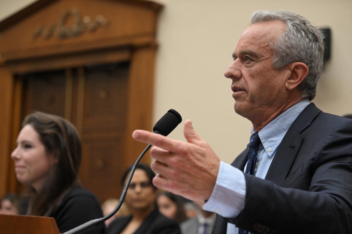 Robert Kennedy Jr., 2024 presidential hopeful, testifies at the "Weaponization of the Federal Government" hearing on Capitol Hill in Washington on July 20, 2023. (Jim Watson/AFP via Getty Images)