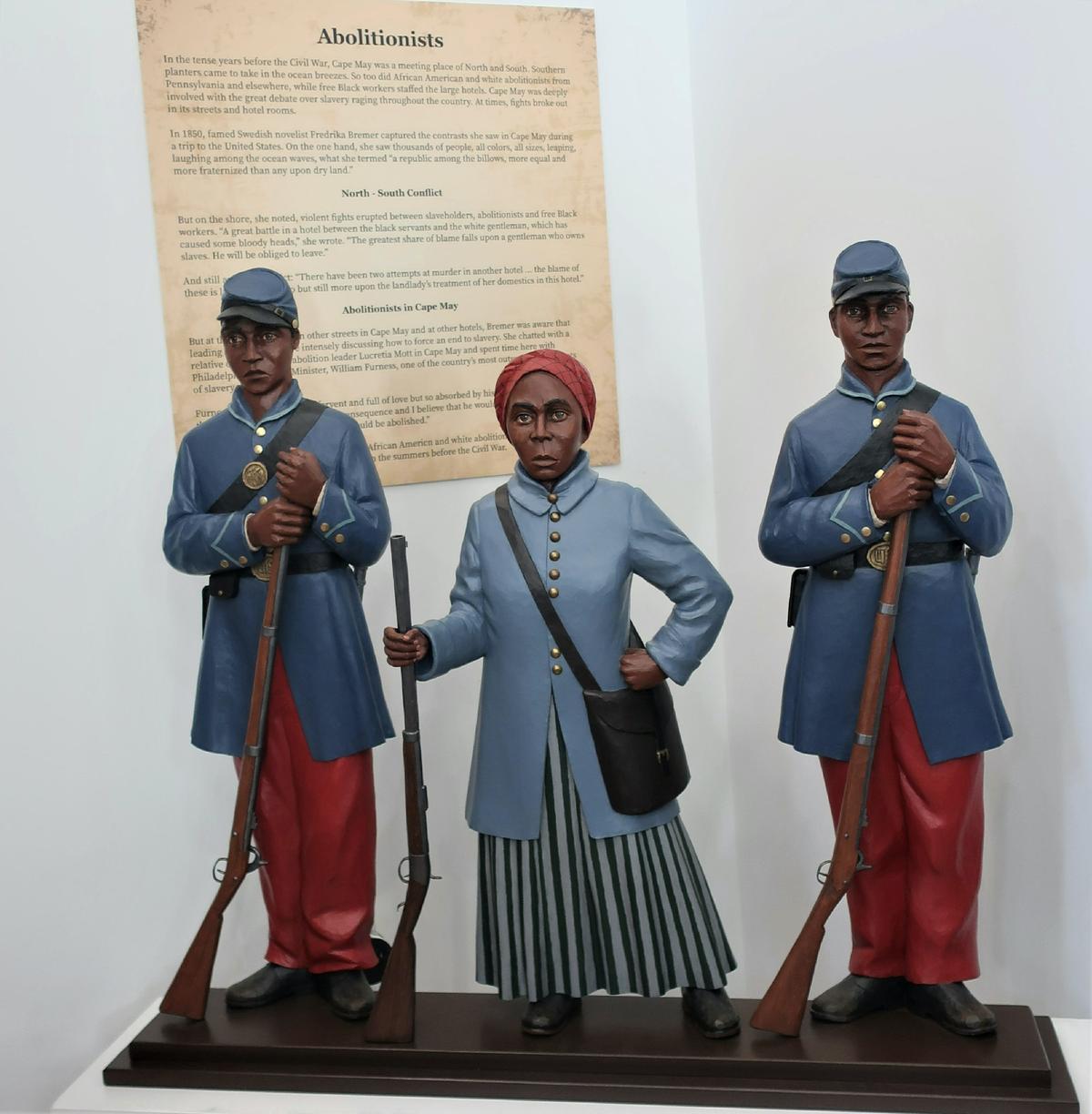 Figures at the Harriet Tubman Museum in Cape May, New Jersey, help tell the story of this heroic woman’s role in the Underground Railroad. (Photo courtesy of Victor Block)
