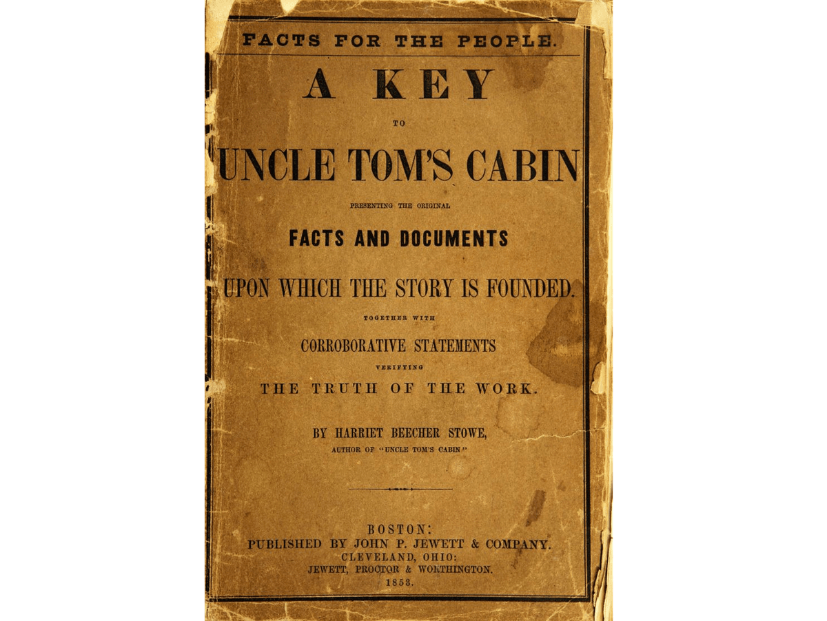"A Key to Uncle Tom's Cabin," 1853, by Harriet Beecher Stowe. Cincinnati & Hamilton County Public Library. (Public Domain)